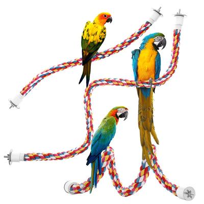 China Bird Parrot Bird Toys Rope Braided Cockatiel Toy Pet Birds Training Accessories Pet Parrot Rope Parakeet Perch Coil Cage for sale