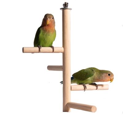 China Viable Wooden Parrots Playstand Play Stand Toys Playground Accessories Bird Perch Small Birds Toys for sale