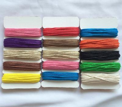 China DIY decoration 1mm waxed hemp cords 25yard in one cards, colorful decorative craft waxed cord, waxed hemp twine for sale