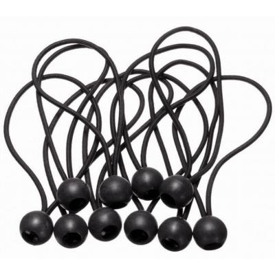 China Net heavy duty rubber bungee cord with ball, elastic rubber cord with black plastic ball, Bungee balls, for sale