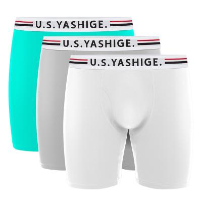 China Amazon Rayon Men's Antibacterial Boxer Underwear Oversized Exercise Fitness Underwear Wholesale Three Pieces In A Bag for sale