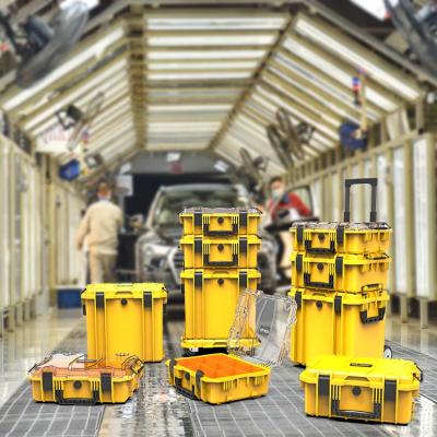 China Rolling Case Water Proof Box Heavy Duty Yellow Glowing Dustproof Shockproof Waterproof Stackable Tools Box for sale