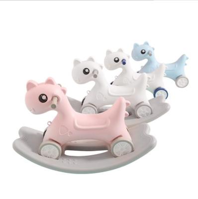 China Ride On Baby Toy Children's Toy Children's Music Shake Horse Cartoon Car Plastic Toy for sale