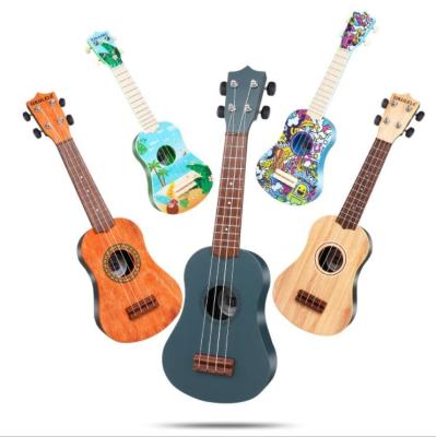 China Do not use electricity children's musical instrument simulation ukulele mini four strings can play early music guitar toy for sale