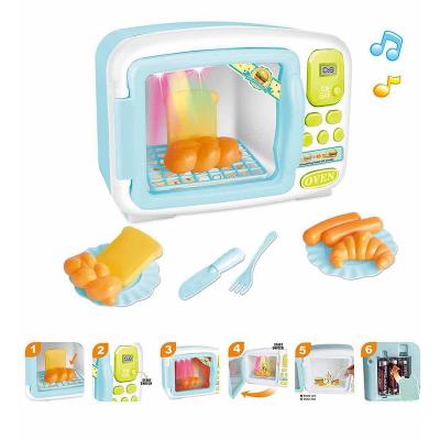 China Plastic Pretend Play Kitchen Set Color Changing Toys Microwavable Microwavable Microwave Oven Microwave Oven Kitchen Machines Electronic Toys for sale