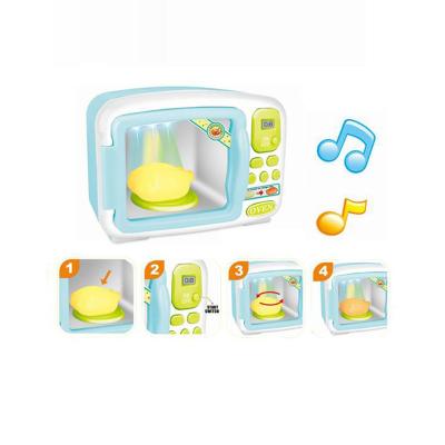 China Plastic Pretend Play Kitchen Set Color Changing Microwave Oven Toys Cooking Games Pretend Play Household Microwave Oven Kitchen Machines Toys for sale