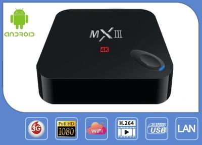 China Quad Core MX3 4K Android Smart IPTV Box With Reset Key Support YunOS H.265 Decoder for sale