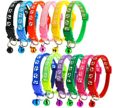 China Cheap Adjustable Soft Dogs Dog Cats Nylon Collar With Bells for sale