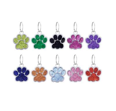 China Custom Personalized Dog Tags & Cat Tags Cute Glitter Paw Tags Pet ID for sale