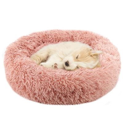 China Viable Wholesale Luxury Soft Plush Cat Accessories Supplier 40CM 50CM 60CM China Round Pet Beds for sale