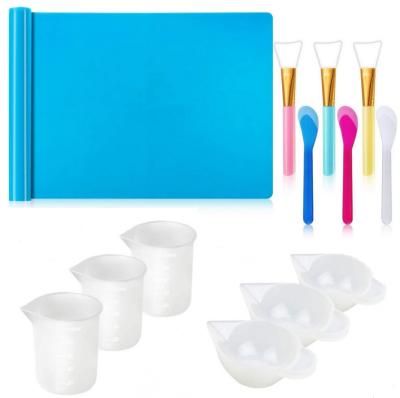 China 1261 Epoxy Resin Glue DIY Production Tool Kit Combination Silicone Protection Viable Crystal Measuring Cup Stirring Rod Wholesale for sale