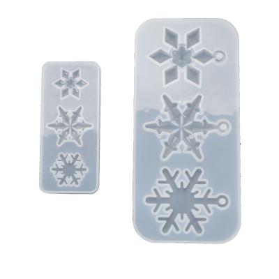 China W056 DIY Snowflake Mold Snowflake Decoration Silicone Stocked Pendant Epoxy Mold for sale