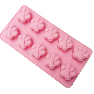 China 0357 Mini Cat Claw Mold 10 Hole Silicone Mini Cat Claw Mold Paw Ice Tray Handmade Soap Chocolate Bear Claw Viable Model for sale