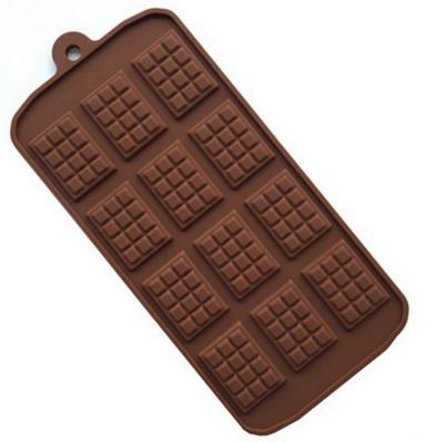 China 0966 12 Silicone DIY Tools Waffle Chocolate Silicone Non-Stick Sustainable Baking Mold for sale