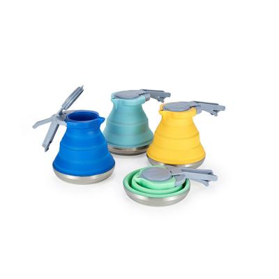 China 0127 Contemporary Creative Portable Silicone Kettle 1500ml Outdoor Multifunctional Travel Camping Folding Kettle for sale