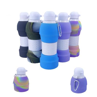 China 0136 Contemporary Outdoor Sports Silicone Folding Portable Water Cup Water Bottle Travel Fitness Creative Telescopic Water Bottle for sale