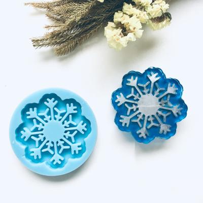 China Viable 0373 DIY Crystal Epoxy Christmas Theme Snowflake Coaster Silicone Mold Set Decoration Resin Mold for sale