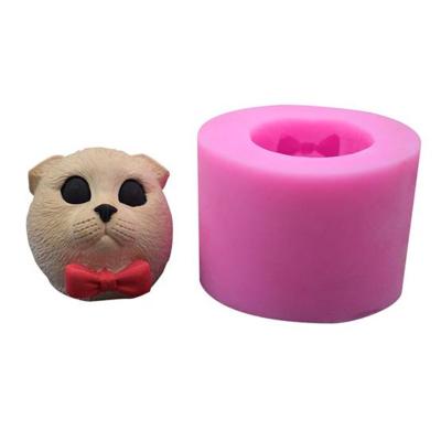 China 061 Factory Supply Price Folding Silicone 061 Cheap Ear Cat Head Diy Silicon Candle Making Molds for sale