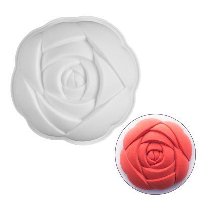 China 1063 Viable 3D Baking Cake Pan Silicone Mousse Cake Mold DIY Rosebud French Dessert Mold for sale