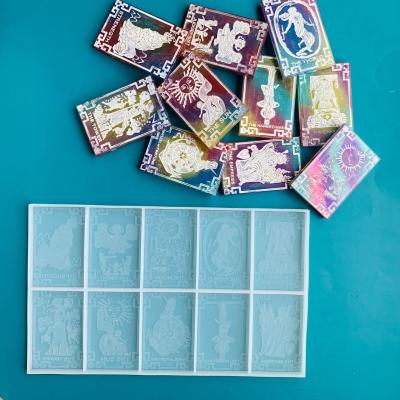 China Shining Silicone Entertainment Card Silicone Molds W007 Crystal Epoxy Tarot Card Mold Grade for sale