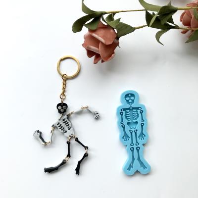 China 0163 DIY Halloween Fake Key Chain Creative Human Viable Crystal Epoxy Mold Resin Craft Silicone Mirror for sale