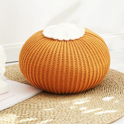 China European and American style knitting beautiful acrylic pumpkin home cushion futon pillow stool soft Nordic style for sale