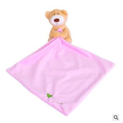 China Washable Super Soft High Quality Stuffed Plush Baby Blanket Cozy Baby Teddy Bear Toy Towel for sale