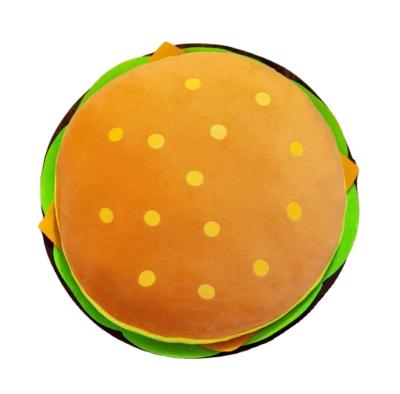 China Lovely Eco-Friendly Plush Stuffed Hamburger Pillow Toy Vivid Food Hamburger Food Plush Toy for sale