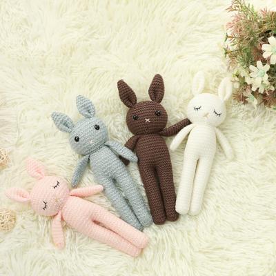 China Plush Baby Sleeping Doll Wool Plush Toy Kawaii Bunny Toys Stuffed Animal Handmade Crochet Rabbit Doll for sale