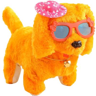 China Fun Cute Musical Speaker Electric Plush Pet Talking Toy Funny Toy Dog Sing Dance With Glasses for sale