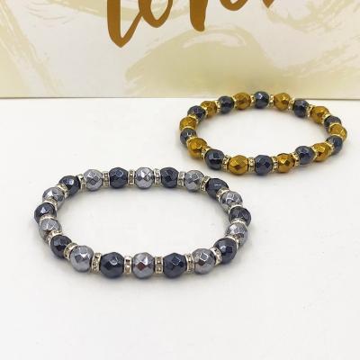 China Vintage New Arrival Handmade Couple Hematite Beads Elastic Women Bracelets for sale