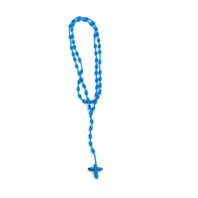 China Vintage Bohemia Stock 100% Handmade Mix Color Cheap Adjustable Wrap Rosary Cross Necklaces for sale