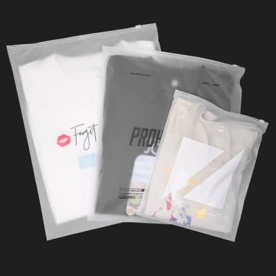 China Recyclable Wholesale Custom Frosted Zipper Plastic Bags For Clothes for sale