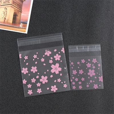 China Recyclable Plastic Transparent Frosted Cherry Candy Cookie Packaging Bag DIY Baking Self Adhesive Bag Wedding Birthday Party for sale