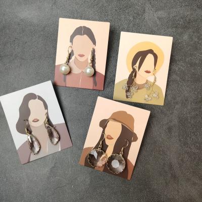 China Paper Printed Art Coated Paper Layout Customized Jewelry Display Cards With Logo Earrings Necklace Cards Jewelry Package Cardboard for sale