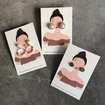 China Paper Printed Customized Jewelry Display Cards With Logo Earrings Necklace Cards Jewelry Package Cardboard for sale