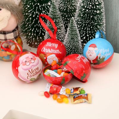 China Christmas Decoration Christmas Decoration Supplies Iron Ball Box Candy Box Children's Gift Iron Ball Christmas Tree Pendant for sale