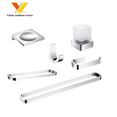 China Sustainable High Quality Brass Bath Set Chrome Wall Mount Bathroom Accessories Set for sale