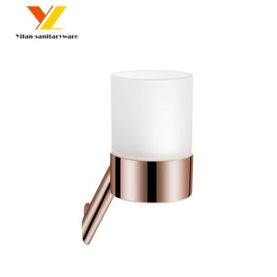 China Modern Design Toothbrush Holder Wall Gold Bathroom Tumbler Holder for sale