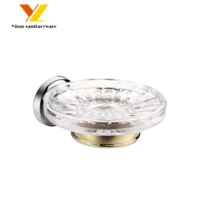 China Classic Luxury Bathroom Soap Holder Wall Mount Shower Gold Soap Dish Holder for sale