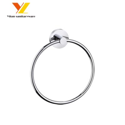 China Economic Design Wall Chrome Finishing Zinc Alloy Towel Ring Towel Rack Bathroom Set for sale