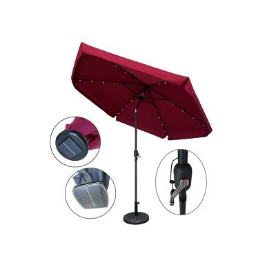 China Sun Wind Rain Proof Manufacturers Wholesale Outdoor Garden Parasol Beach LED Folding Umbrella Parasol for sale