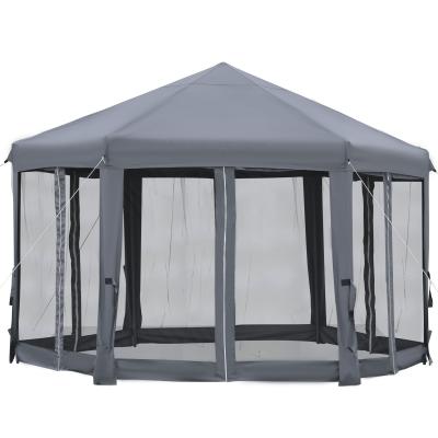 China Patio\garden\six side view luxury outdoor polyester furniture steel garden gazebo outdoor gazebo tents for sale