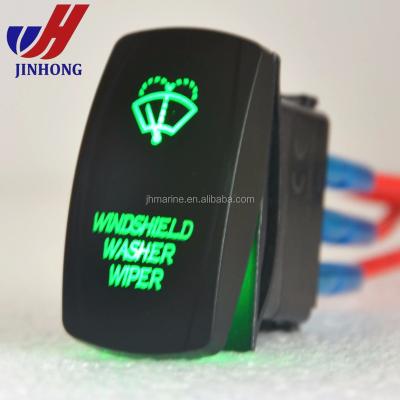 China ON-ON 12V SPDT ON-ON BOAT CAR Rocker Switch Waterproof 4 PIN Green LED MARINE Lamp Switch for sale