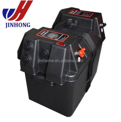 China Waterproof Portable 12V 24V Car Battery Box With USB Charger Voltmeter And Power Accessories for sale