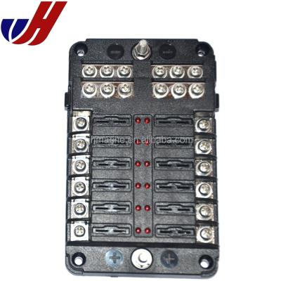 China Low Voltage Fuse Cutout 12 Way Blade Fuse Box / Bus Bar With Cover - Marine Kit Car Boat 12V 24V for sale