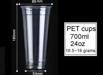 China Diámetro de la taza 10oz 12oz 14oz 16oz 20oz 24oz 90 del ANIMAL DOMÉSTICO de Juice Disposable del café de hielo en venta