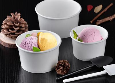 China 3oz 5oz 8oz Disposable Paper Cups / Bowl For Holding Ice Cream Ball Leakage Proof for sale