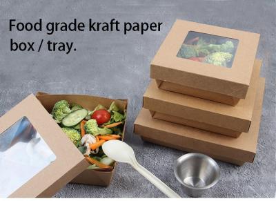 China Cajas para llevar reciclables de la ensalada, caja rectangular de papel de alimentos de preparación rápida ninguna salida en venta