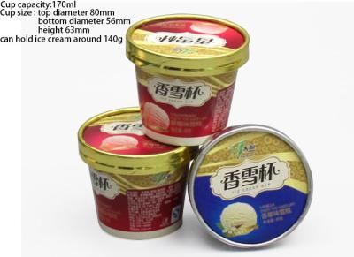 China Customized Printed 170ml 6OZ Paper Ice Cream Cups Containers With Lids for sale